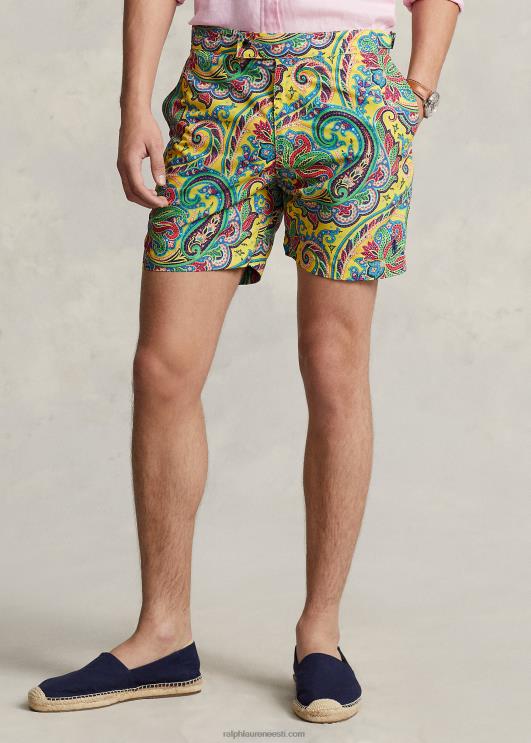 Ralph Lauren mehed 5,75-tolline monaco ujumiskorv PR0V8611 kollane jerry paisley