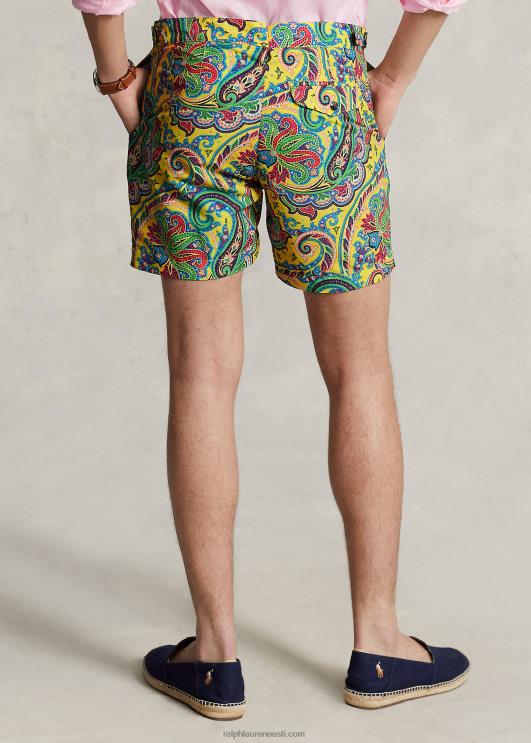 Ralph Lauren mehed 5,75-tolline monaco ujumiskorv PR0V8611 kollane jerry paisley