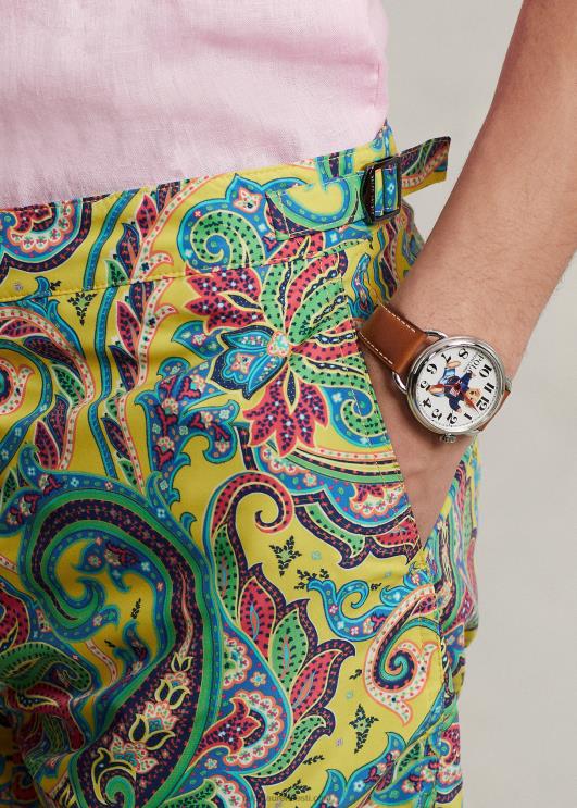 Ralph Lauren mehed 5,75-tolline monaco ujumiskorv PR0V8611 kollane jerry paisley