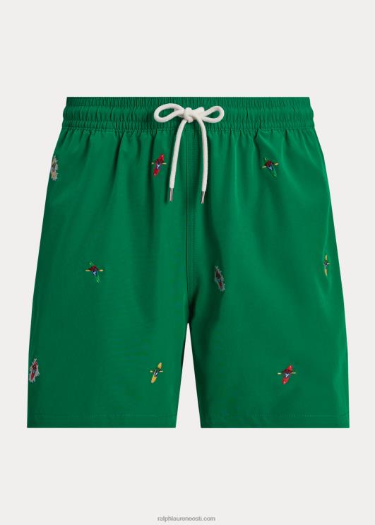 Ralph Lauren mehed 5,75-tolline reisija klassikaline ujumiskohver PR0V1017 esmane roheline süsta