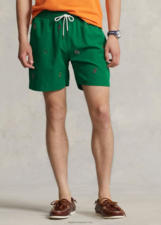 Ralph Lauren mehed 5,75-tolline reisija klassikaline ujumiskohver PR0V1017 esmane roheline süsta