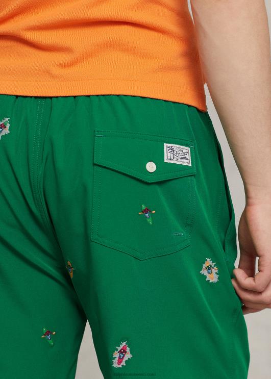 Ralph Lauren mehed 5,75-tolline reisija klassikaline ujumiskohver PR0V1017 esmane roheline süsta