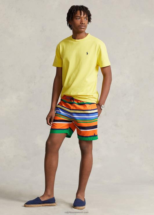 Ralph Lauren mehed 5,75-tolline reisija klassikaline ujumiskohver PR0V444 oranž tipptriip