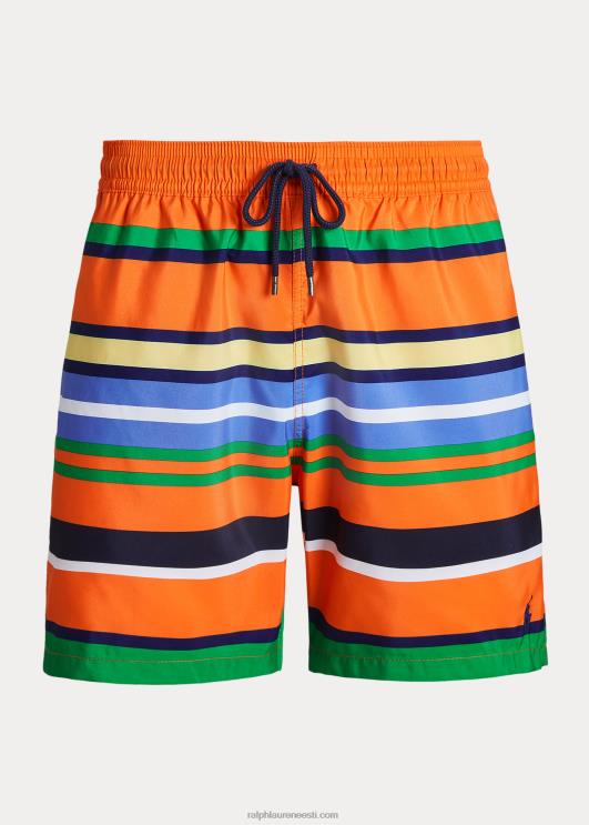 Ralph Lauren mehed 5,75-tolline reisija klassikaline ujumiskohver PR0V444 oranž tipptriip