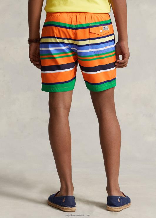 Ralph Lauren mehed 5,75-tolline reisija klassikaline ujumiskohver PR0V444 oranž tipptriip