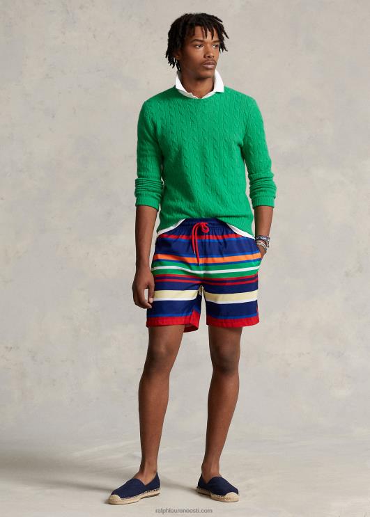 Ralph Lauren mehed 5,75-tolline reisija klassikaline ujumiskohver PR0V445 mereväe tippkohtumise triip