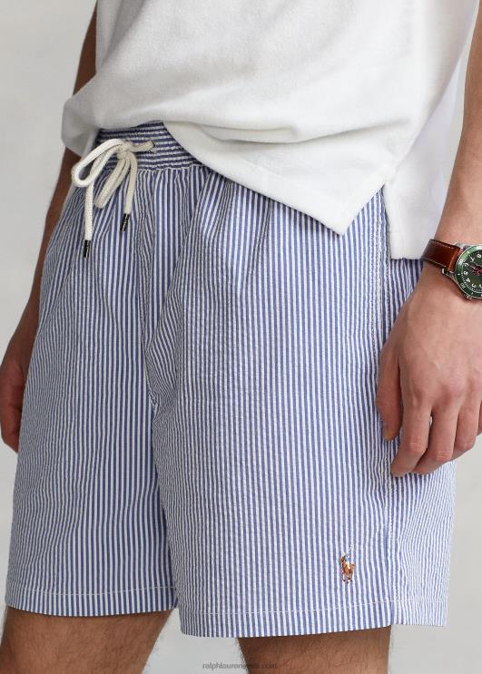 Ralph Lauren mehed 5,75-tolline reisija klassikaline ujumiskohver PR0V591 ristlus kuninglik seersicker