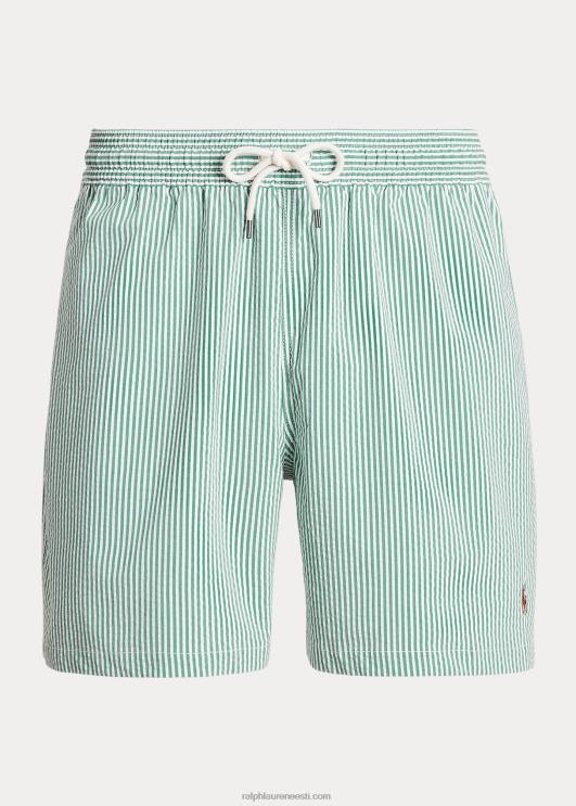 Ralph Lauren mehed 5,75-tolline reisija klassikaline ujumiskohver PR0V593 esmane roheline seersicker