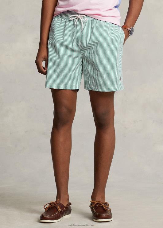 Ralph Lauren mehed 5,75-tolline reisija klassikaline ujumiskohver PR0V593 esmane roheline seersicker