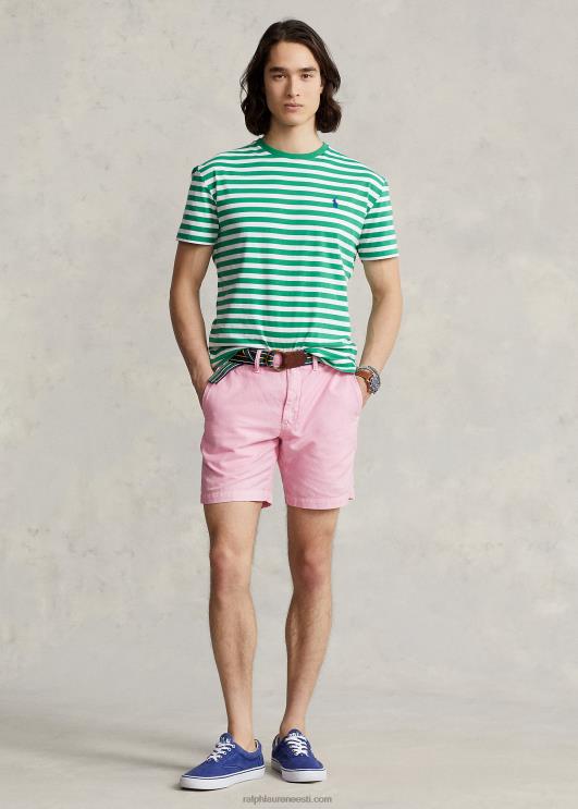 Ralph Lauren mehed 8-tolline sirgjooneline linane-puuvillane lühike PR0V8645 karmeli roosa