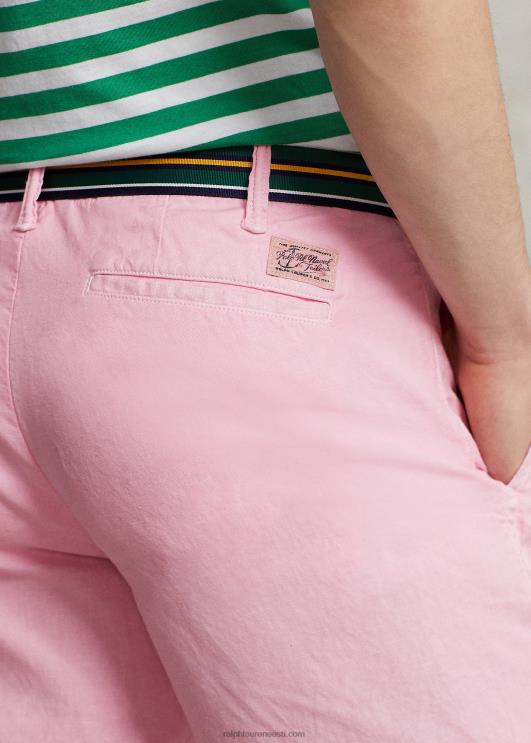 Ralph Lauren mehed 8-tolline sirgjooneline linane-puuvillane lühike PR0V8645 karmeli roosa