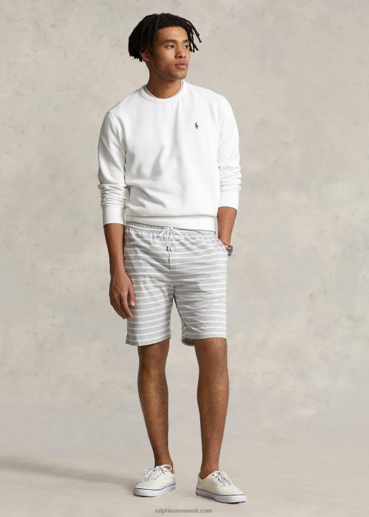 Ralph Lauren mehed 8-tolline triibuline jersey lühike PR0V1194 kevadine kanarbik/valge