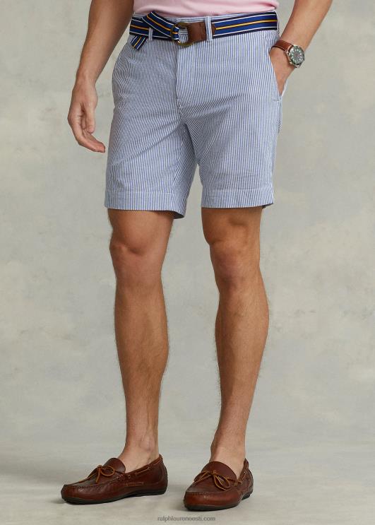 Ralph Lauren mehed 8-tolline veniv sirge lühike PR0V90 sinine seersicker