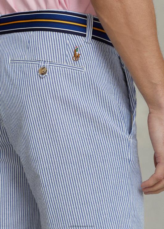 Ralph Lauren mehed 8-tolline veniv sirge lühike PR0V90 sinine seersicker