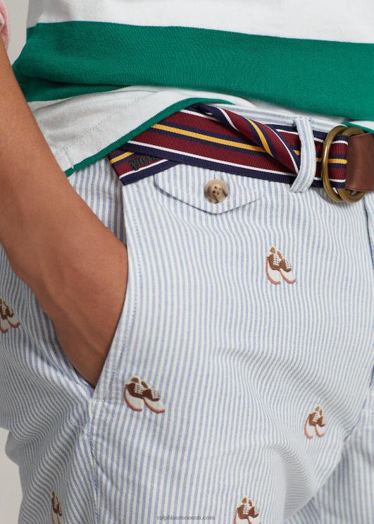 Ralph Lauren mehed 8-tolline veniv sirge sobivusega oxford short PR0V959 oxfordi triip