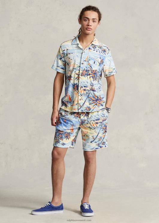 Ralph Lauren mehed 9-tolline troopilise trükiga froteelühike PR0V907 Hawaii rannabasaar