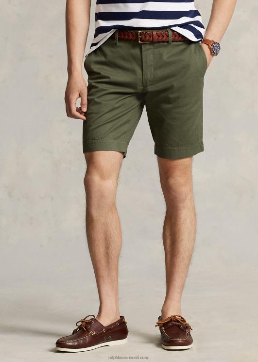 Ralph Lauren mehed 9-tolline veniv, slim fit chino lühike PR0V537 fossiilne roheline