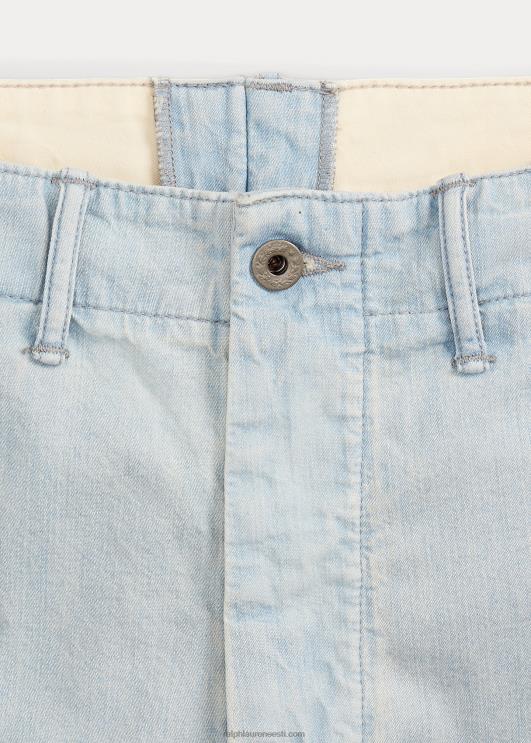 Ralph Lauren mehed indigo chino ohvitseri lühike PR0V1704 pleekinud beebisinine