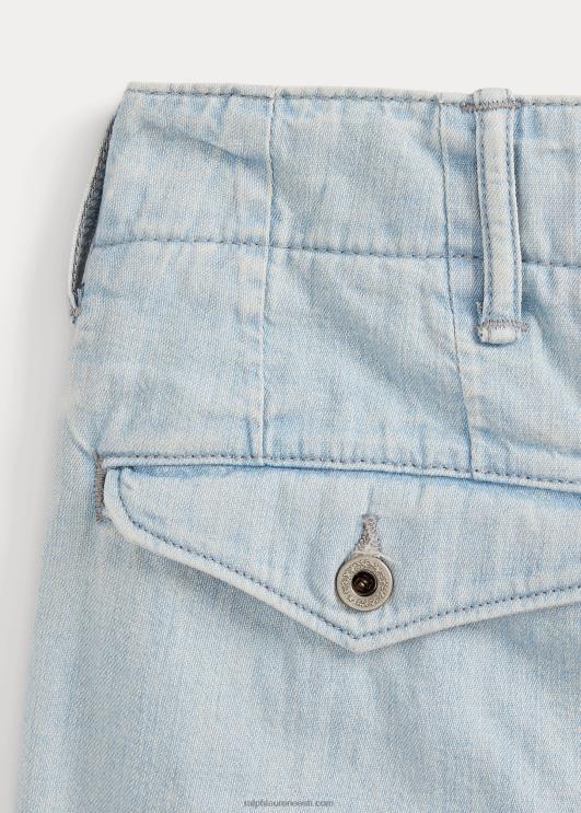 Ralph Lauren mehed indigo chino ohvitseri lühike PR0V1704 pleekinud beebisinine