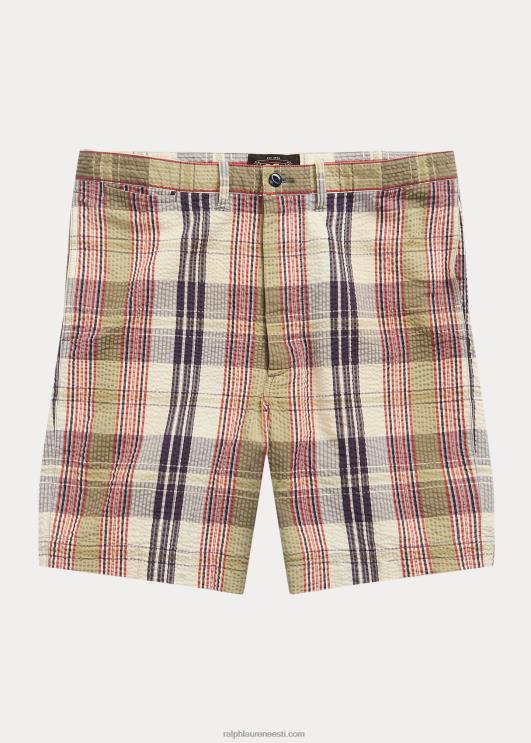 Ralph Lauren mehed ohvitser seersucker madras lühike PR0V8700 multi sinine