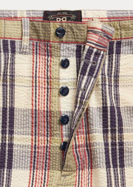 Ralph Lauren mehed ohvitser seersucker madras lühike PR0V8700 multi sinine