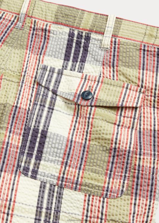 Ralph Lauren mehed ohvitser seersucker madras lühike PR0V8700 multi sinine