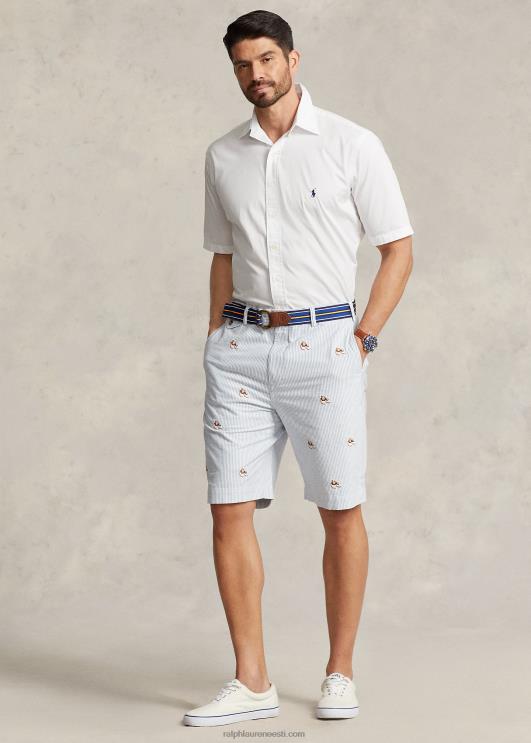 Ralph Lauren mehed veniv klassikaline chino lühike PR0V1612 oxfordi triip