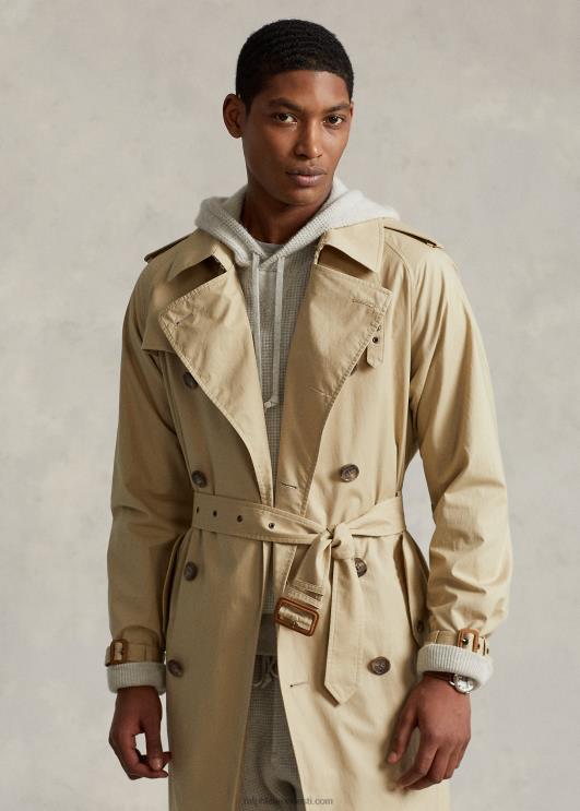 Ralph Lauren mehed veniv puuvillane trentšmantel PR0V148 tan