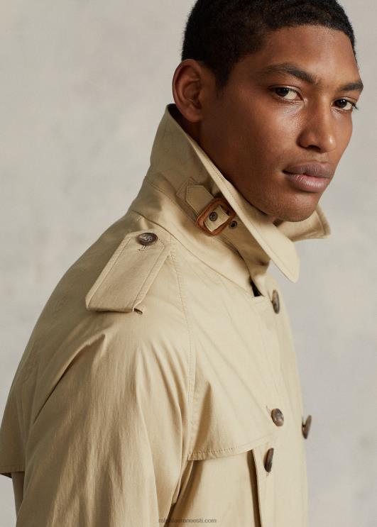 Ralph Lauren mehed veniv puuvillane trentšmantel PR0V148 tan