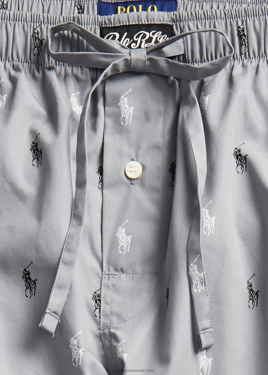 Ralph Lauren mehed allover poni pidžaamapüksid PR0V1129 muuseumihall/must