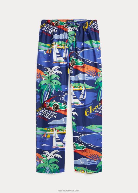 Ralph Lauren mehed prinditud pidžaamapüksid PR0V679 riviera du port print