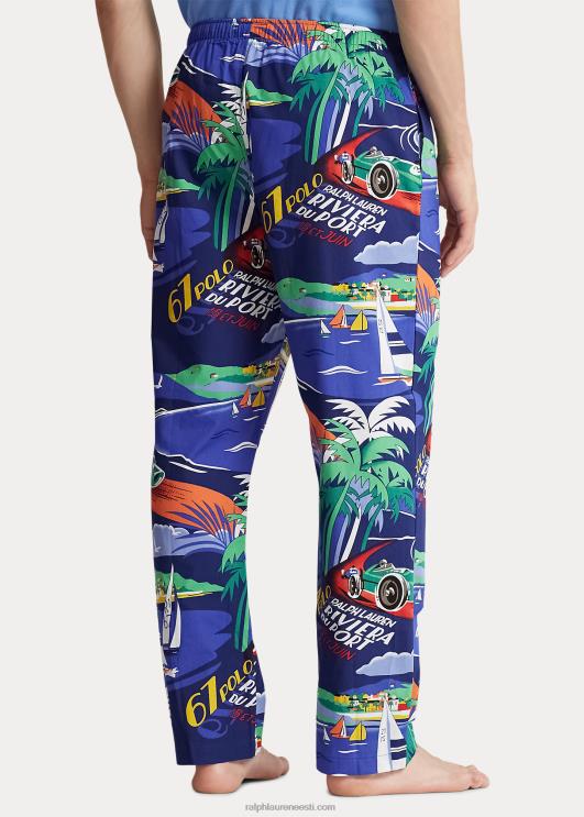 Ralph Lauren mehed prinditud pidžaamapüksid PR0V679 riviera du port print