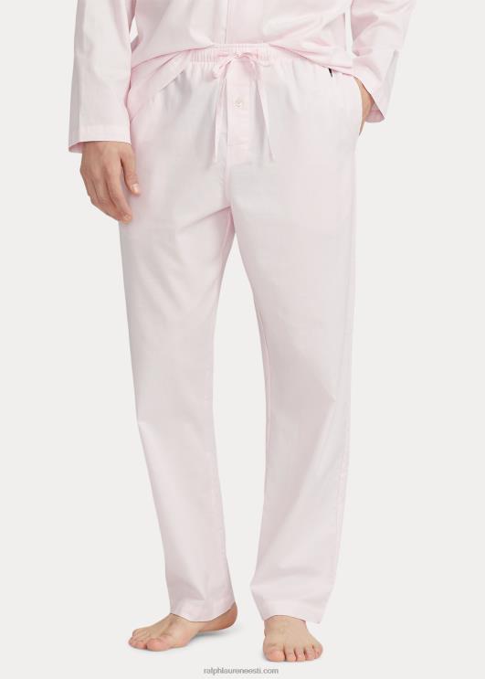 Ralph Lauren mehed puuvillased oxfordi pidžaamapüksid PR0V8570 roosa oxford/kruiisilaev