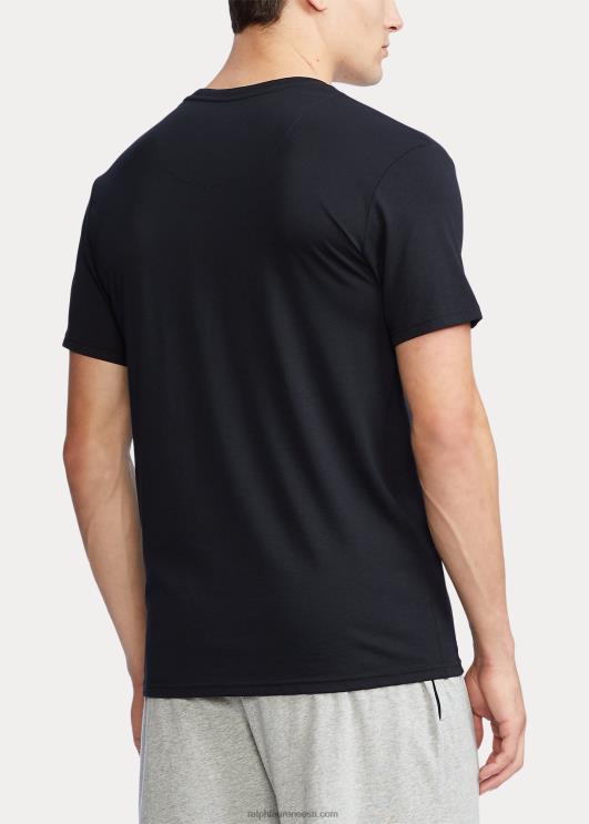 Ralph Lauren mehed puuvillasegu-jersey magamissärk PR0V231 must/ja üle kanarbik/punane