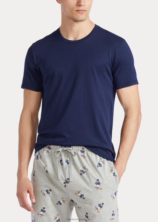 Ralph Lauren mehed puuvillasegu-jersey magamissärk PR0V232 merevägi/andover kanarbik/punane