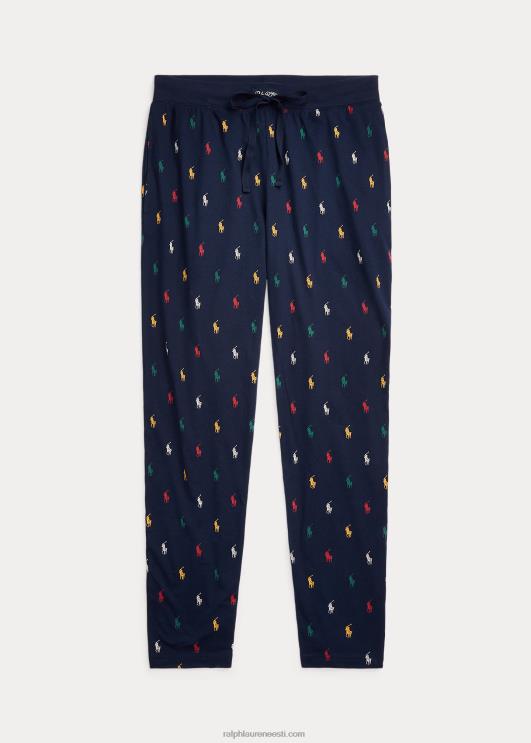 Ralph Lauren mehed signatuur poni jersey pidžaamapüksid PR0V1051 tumesinine/roheline/punane/kollane