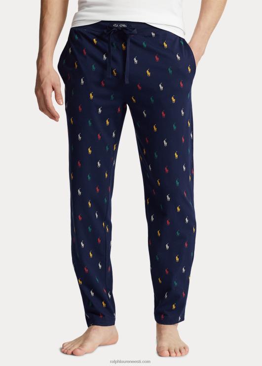 Ralph Lauren mehed signatuur poni jersey pidžaamapüksid PR0V1051 tumesinine/roheline/punane/kollane