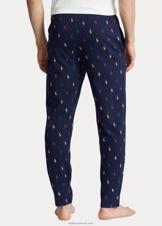 Ralph Lauren mehed signatuur poni jersey pidžaamapüksid PR0V1051 tumesinine/roheline/punane/kollane