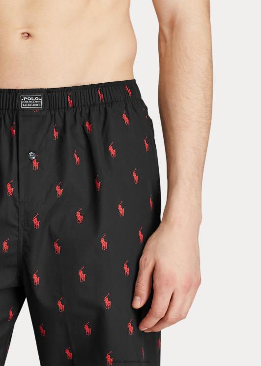 Ralph Lauren mehed signatuur poni pidžaamapüksid PR0V1671 rl must/rl2000 punane