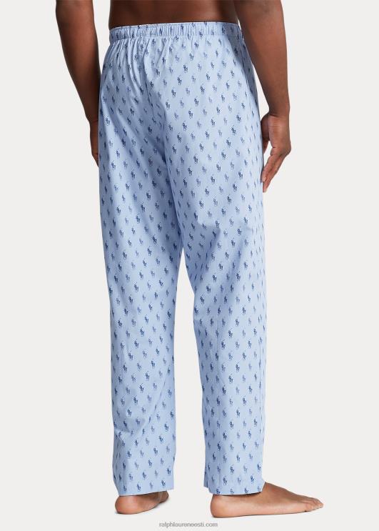 Ralph Lauren mehed signatuur poni pidžaamapüksid PR0V633 sinine/kanjoni sinine riviera