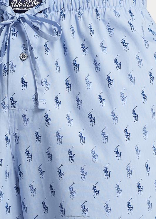Ralph Lauren mehed signatuur poni pidžaamapüksid PR0V633 sinine/kanjoni sinine riviera