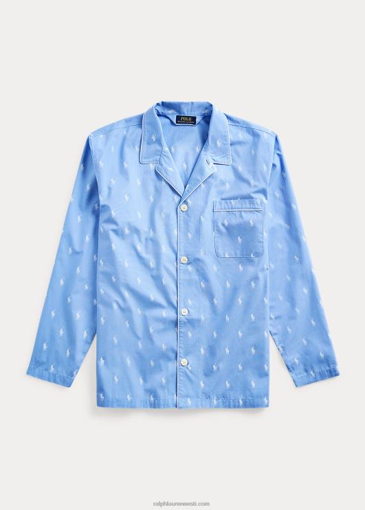 Ralph Lauren mehed signatuur poni pidžaamasärk PR0V1647 rand sinine/valge