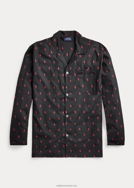 Ralph Lauren mehed signatuur poni pidžaamasärk PR0V1648 rl must/rl2000 punane