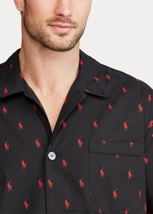 Ralph Lauren mehed signatuur poni pidžaamasärk PR0V1648 rl must/rl2000 punane