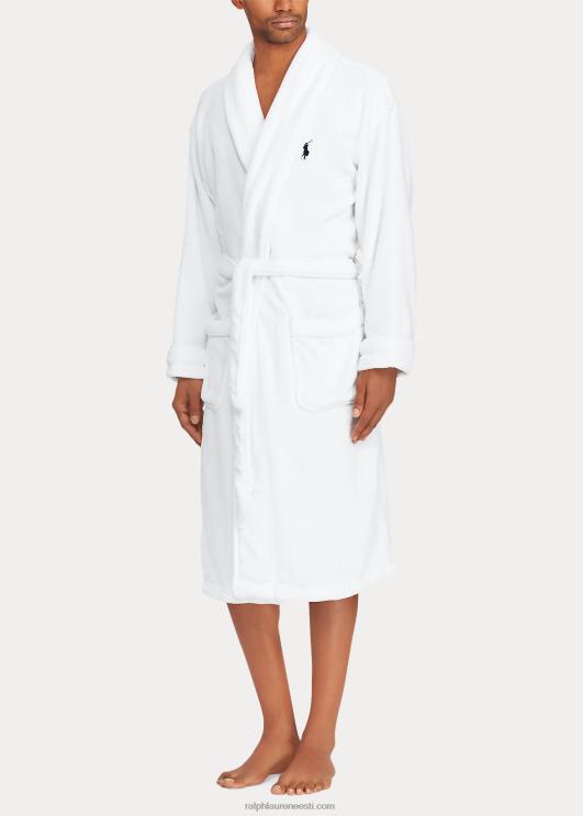 Ralph Lauren mehed suur poni puuvillane froteemantel PR0V1559 valge/ristluslaev