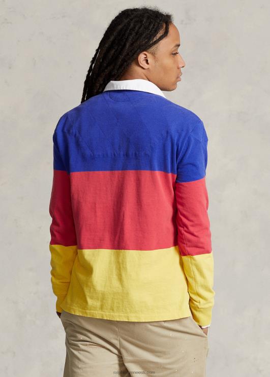 Ralph Lauren mehed Klassikalise sobivusega värviblokeeritud trikooragbi PR0V754 sidrunipuru multi