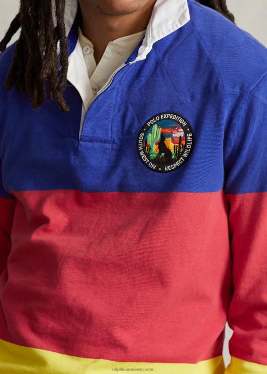 Ralph Lauren mehed Klassikalise sobivusega värviblokeeritud trikooragbi PR0V754 sidrunipuru multi