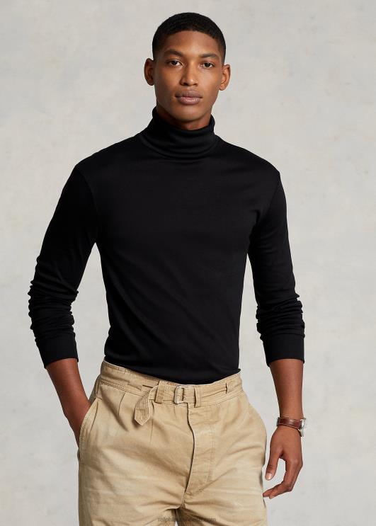 Ralph Lauren mehed pehme puuvillane kilpkaelus PR0V559 must