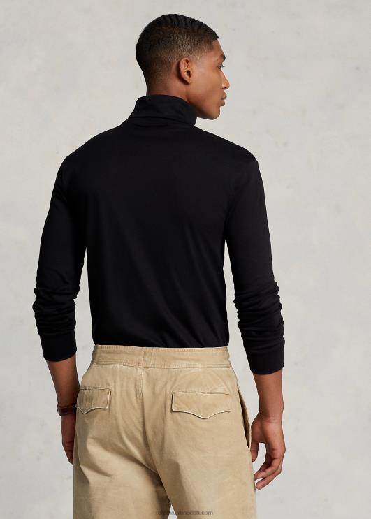 Ralph Lauren mehed pehme puuvillane kilpkaelus PR0V559 must