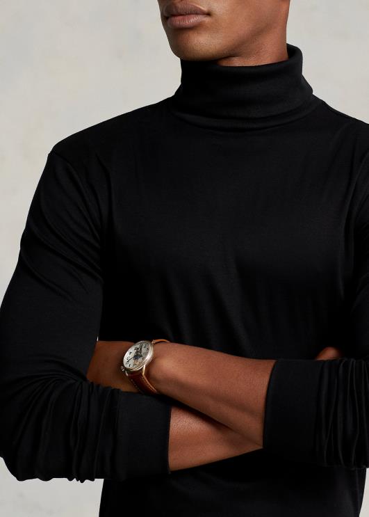 Ralph Lauren mehed pehme puuvillane kilpkaelus PR0V559 must